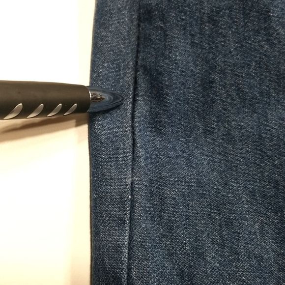 Vintage Denim Embroidered Dress - Maxi Long Blue Jean Dress - TABI - Size 8 - Picture 4 of 9